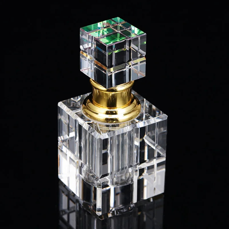 Small Bridge New Design Premium Clear Classic French Style Glass Perfume Bottle Square Refillable Empty Crystal Perfume Bottle