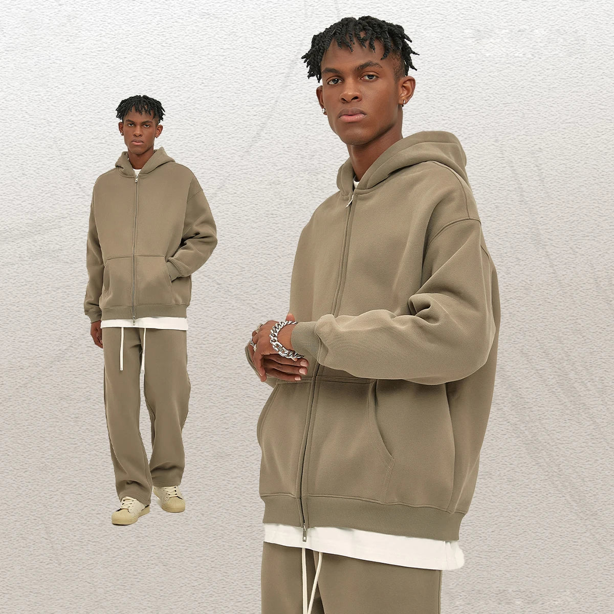 Wholesale Custom Hoodies With Your Own logo 500 GSM Cotton Plain Heavyweight Oversized Hoodies Unisex Custom Logo Men' Hoodies