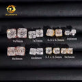 Pass Diamond Tester Stock Hip Hop Jewelry GRA Certificates 925 Silver D Color VVS1 Asscher Moissanite Hip Hop Stud Earrings