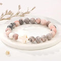Faith Religious Easter Catholic Christian Marble Cross Bead Bracelet Natural Stone Baptism Bracelets for Christian Gifts