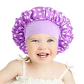 Wholesale Wide Band Baby Bonnet Hat Lovely Flower Pattern Kids Bonnets Satin Sleep Baby Bonnets