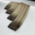 Cuticle Aligned One Donor Genius Weft Double Drawn Virgin Hair Extensions Thin Invisible Weft