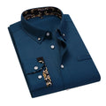New Design Wholesale Men's  Double Color Collar Slim Men's Shirt Non-iron Cloth Shirt Men Solid Color