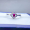925 Sterling Silver Classic Garnet Friendship Bath Bomb with Women's Wedding Ring for Party Occasions