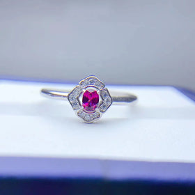 925 Sterling Silver Classic Garnet Friendship Bath Bomb with Women's Wedding Ring for Party Occasions