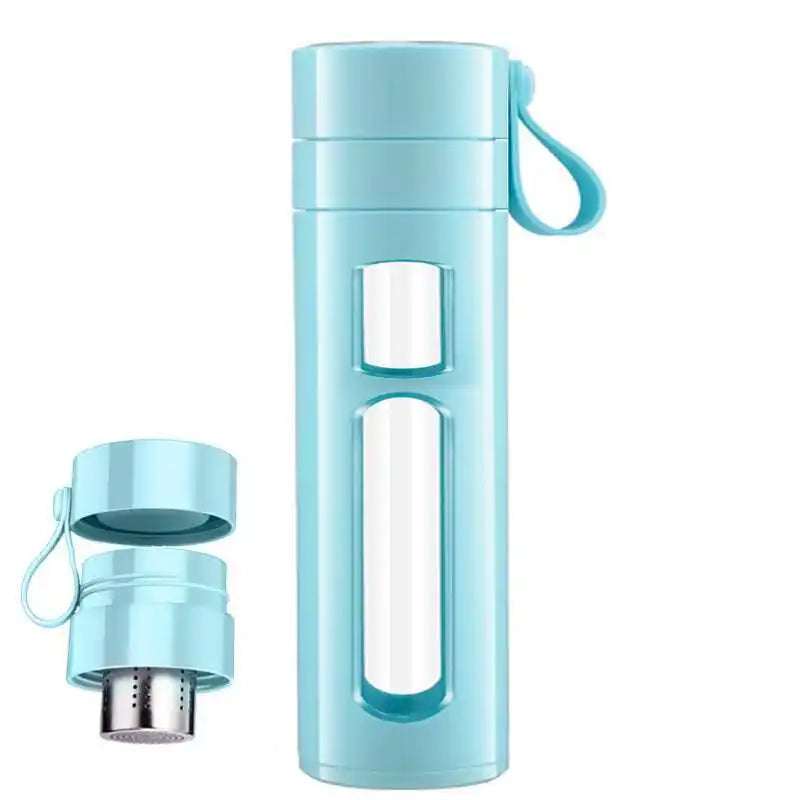 FX Factory 600ml High Quality Classic Design Tea Glass Water Bottle Straw Cap Wholesale Portable Sport Cylinder Travel