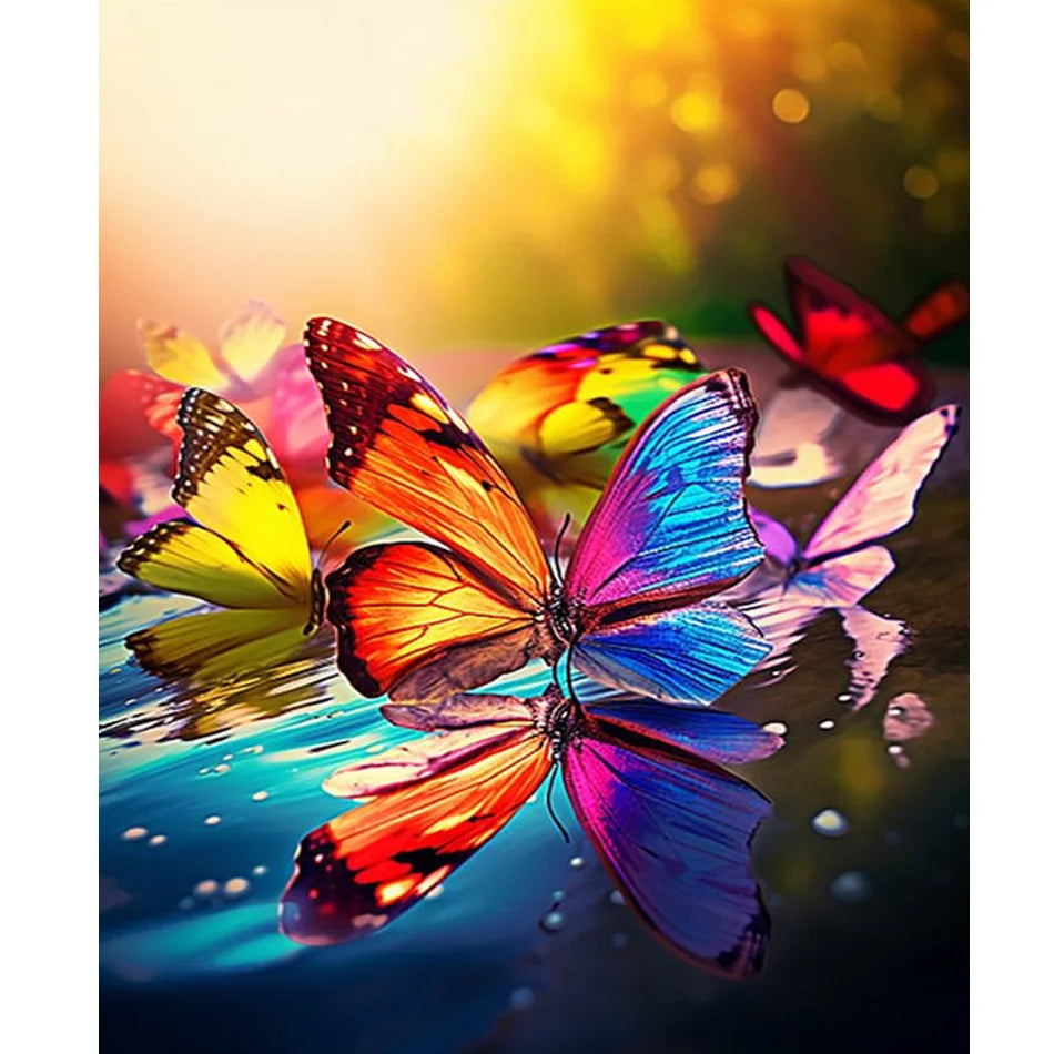 Adults' Classic Style Painting by Numbers Kit Beginner Wall Art Home Decoration with Butterfly Animals 40x50cm