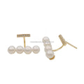New Arrival Luxury Nature Diamond 14K Real Gold Earrings With 4mm Freshwater Pearl Jewelry Women Cute Gift Party