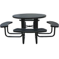 Outdoor Furniture Commercial Round Steel Camping Picnic Table with Bench Restaurant Outside Park Metal Dining Table and Chair