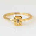 LOZRUNVE 18k Gold Plated Rectangle Art Diamond CZ Wedding Engagement Stackable Ring Women 925 Sterling Silver