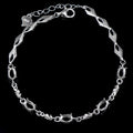 Sterling Silver 4*6mm Semi Mount Bracelet Empty Support Blank Claws Setting S925 Base Holder Without Center Stone Inlay for DIY