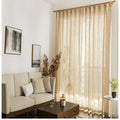 Modern Simple Living Room Thick Natural Solid Color Texture Tulle Curtains Window Cotton and Linen Sheer Curtain