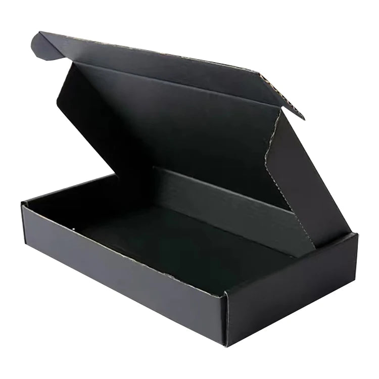 Custom Eco Friendly Color Printing Corrugated Carton Black Paper Packaging Shipping Mailer Box