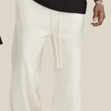 Bulk Wholesale New Design Plain Solid Color Casual Men's Stacked Pants Patchwork Baggy Custom Flare Sweatpants