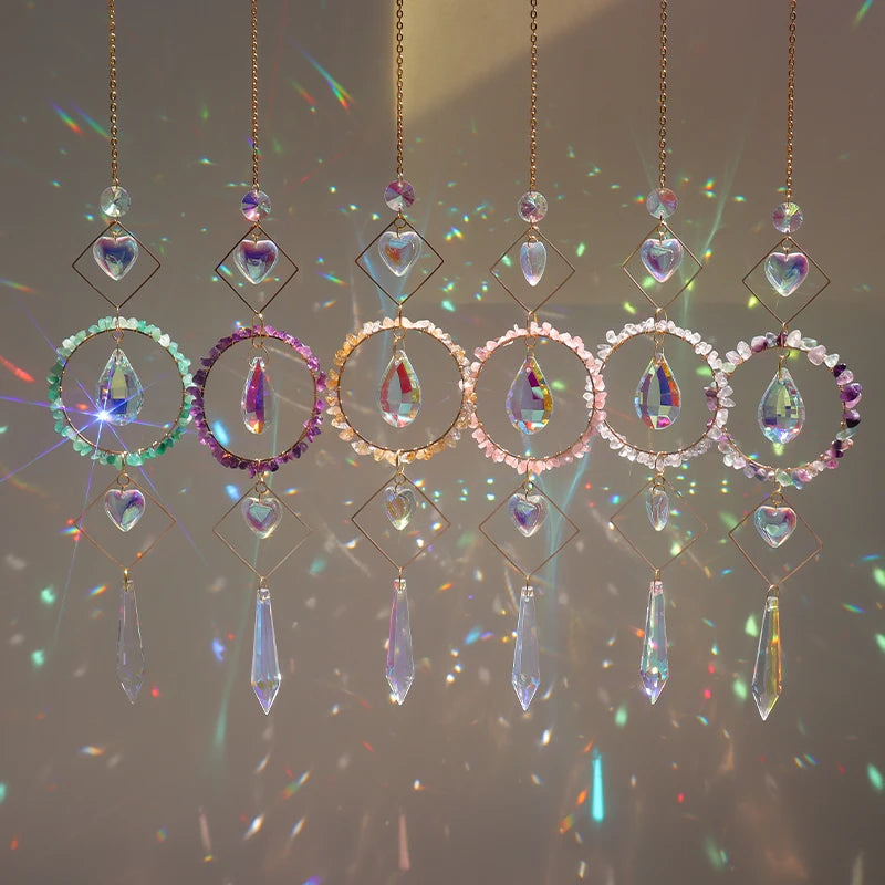 Rainbow Maker Natural Crystal Suncatchers Crystal Hanging Crystal Circle Sun Catcher rainbow Prism