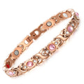 BioMagnetic Jewelry Stainless Steel Rose Gold  Bracelet Crystal Magnetic Bracelets for Women Therapeutic Wristband