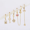 2025 New Fashion Jewelry Zircon Heart Earrings Set 18K Gold Plated Brass Earrings Personalized Exquisite Earrings Set for Women