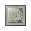 Rural Abstract Vortex Rice Paper Wall Art Gold Foil Frame with Front Plastic for Home Decor Shadow Box Decoration