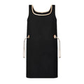 Women's Black Slip Dress Sleeveless Square Neckline Pocket Sexy Slim Fashion Daily Casual Natural Waistline Decorated Sashes