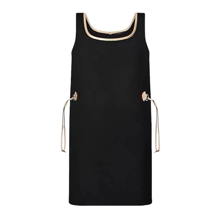 Women's Black Slip Dress Sleeveless Square Neckline Pocket Sexy Slim Fashion Daily Casual Natural Waistline Decorated Sashes