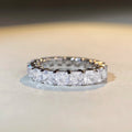 Fine 4 Carats Diamond Jewelry 5A Cz Colored Cubic Zircon Eternity Princess Cut Band Wholesale Price Wedding 925 Silver Rings