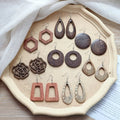 SC New Style Bohemian Flower Heart Geometric Earrings Charm Simple Wood Vintage Earrings Statement Wooden Earrings for Women