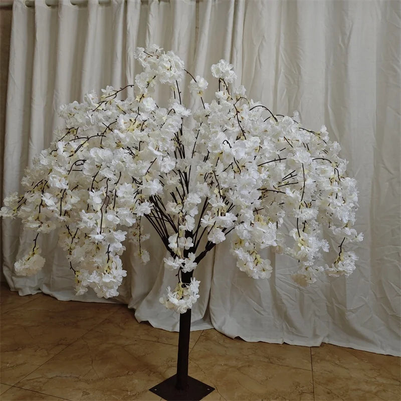 1.2M Small Artificial Silk Cherry Blossom Tree Light Pink Simulation Flower Branch for Christmas Graduation Wholesale