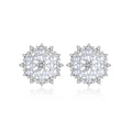 LUOTEEMI Wholesale Flower Shape Stud Fashion Earrings Cubic Zirconia Pearl Bridal Ear Stud Jewellery for Women