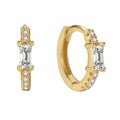 Nagosa Trendy 925 Sterling Silver Jewelry Supplier 18k Gold Vermeil Women baguette Cut Cz Hoop Earrings