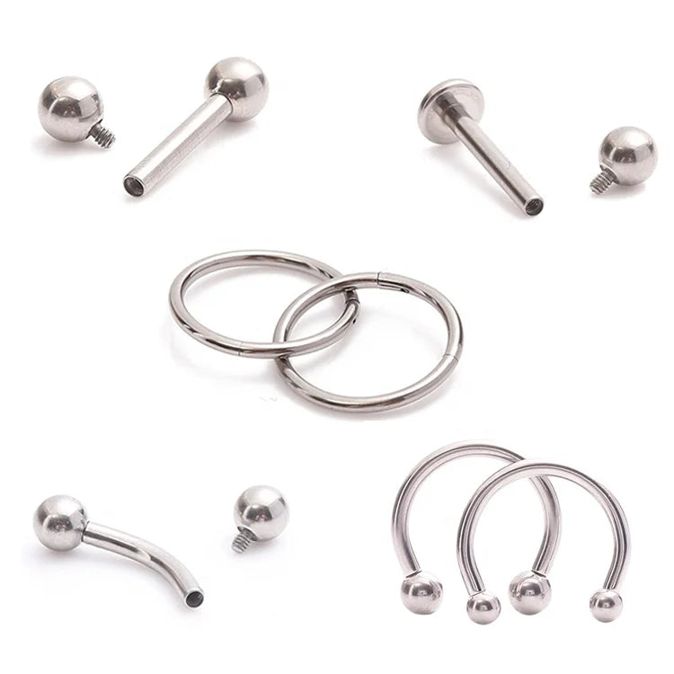 ASTM F136 Implant Grade Titanium Internally Threaded Labret Ear Piercing Titanium Body Piercing