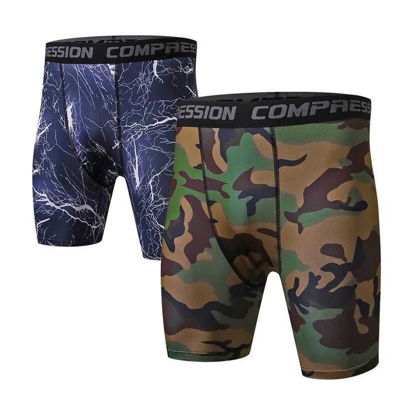 Men's Casual PRO Mid Compression Shorts Quick Dry Anti-Wrinkle Solid Print Pattern Custom Eco-Friendly Logo for Fitness Running