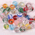 11*12mm Crystal Loose Beads Round Painted Heart Glass Lampwork Beads for Jewelry Making