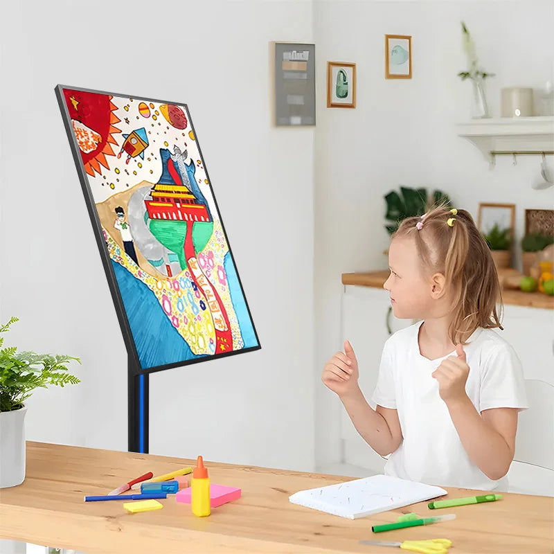 32 Inch LCD Digital Signage with 10 Point Touch Screen Elevator Wayfinding Floor Standing Battery Powered Retail Store SDK