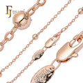 4mm FJ Fallon Fashion Jewelry Beads Rolo Link Chain Plated in Rose Gold Brass Based