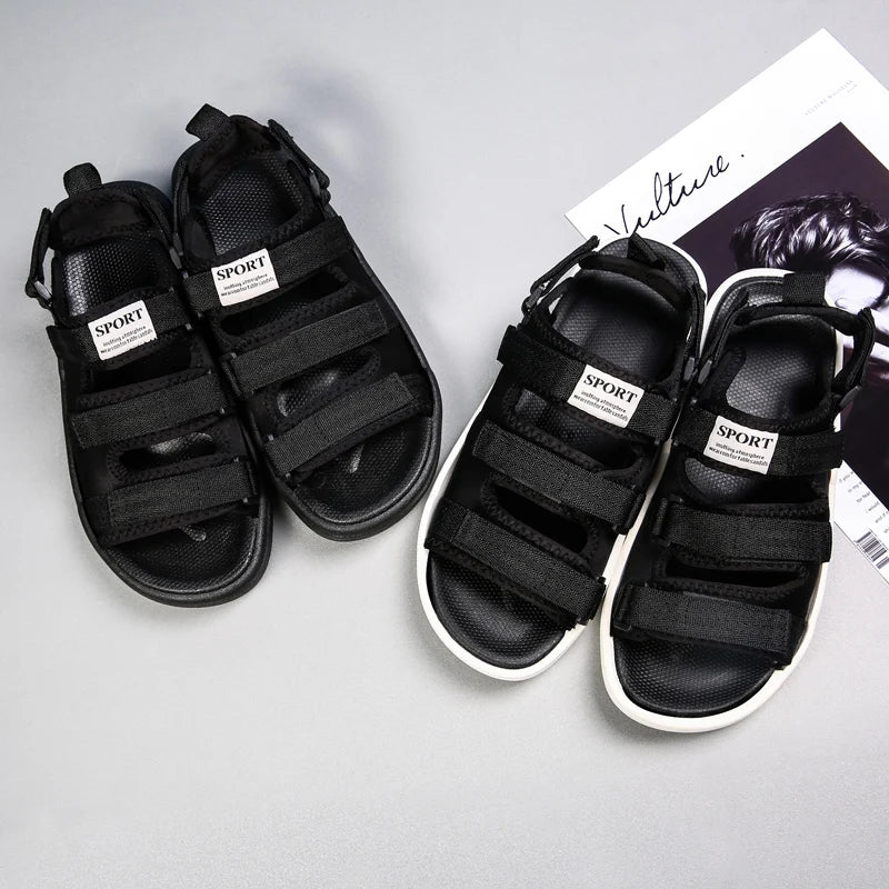 Wholesale Anti-slip Fashion Platform Sandal Light Weight Slide Design with HOOK & LOOP for Size Adjustment Flat Outdoor Sandal
