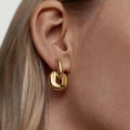New Style Dainty 18K Gold Plated Stainless Steel Jewelry Waterproof Simple Bamboo Earrings for Women