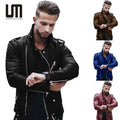 Liu Ming New Autumn Winter Mens Fashion PU Leather Plus Size Jacket Coats