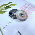 Natural Stone Donut 40mm Natural  Coral Picasso Jasper Donut Pendant for Women Men Jewelry Gift