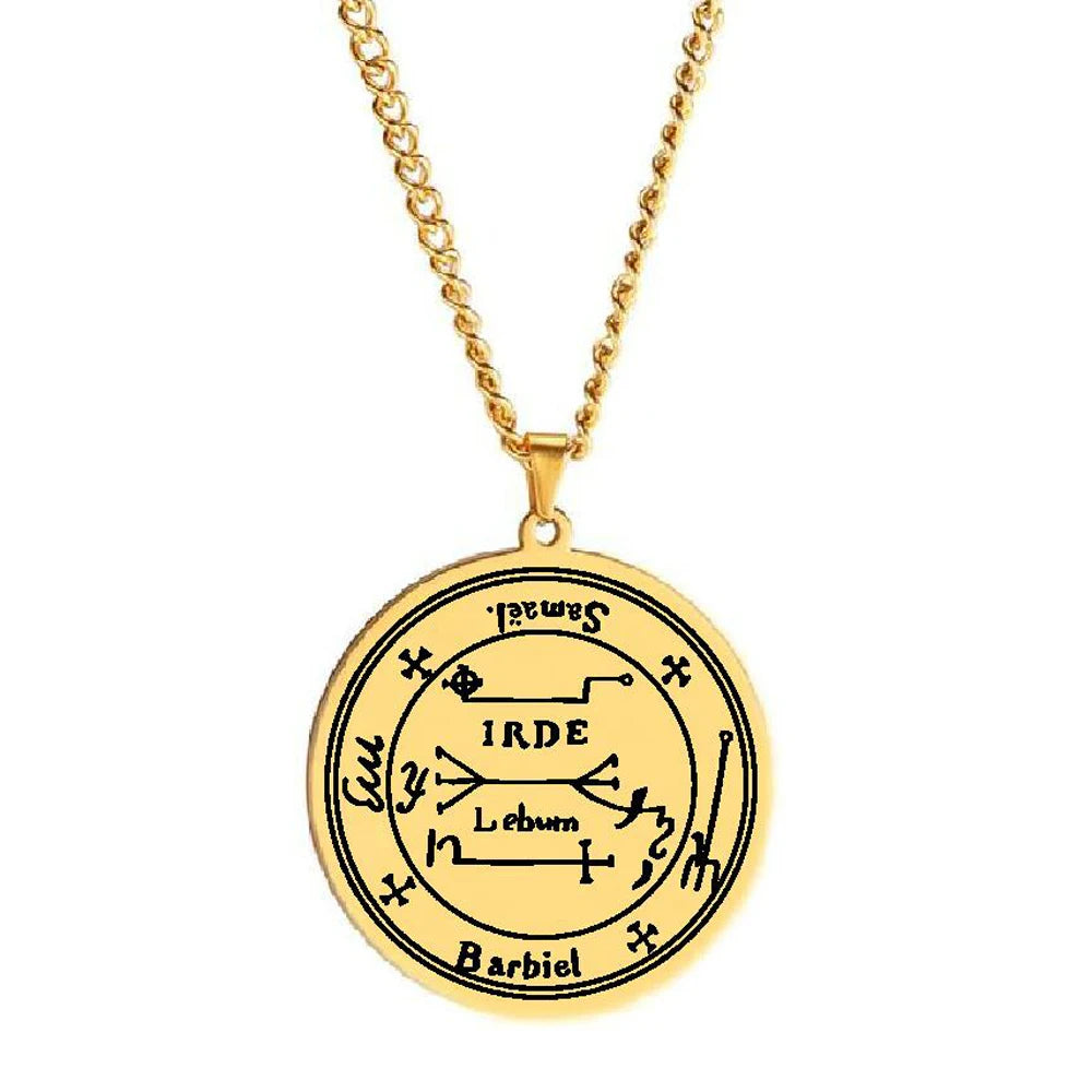 HLSS647 the Exorcist of the Eighth Coming PROTECT YOURSELF FROM DAMAGE Amulet Laser Marking Stainless Steel Pendant Necklace