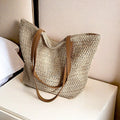 Summer Beach Straw Woven Women Shoulder Bags Striped Contrast Color Ladies Armpit Bag Versatile Lightweight Female Tote Handbags
