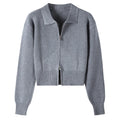 Custom New Fashion Trend Women Cardigan Short Sweater Long Sleeve Zipper Design Knitwear Comfortable and Breathable