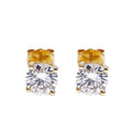 Tianyu Gems Custom 14k Yellow Gold Four Prong Setting Moissanite Diamond Stud Earrings Fine Jewelry for Daily Wear and Gifting