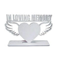 MDF Sublimation Blank Big Heart Wing in Loving Memory Photo Frames for Wedding/ Valentine's Day Gifts