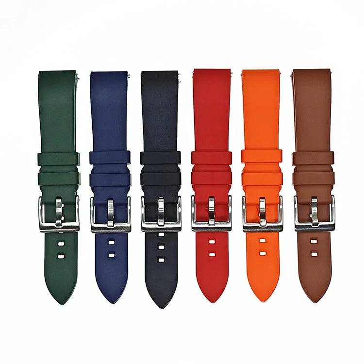 Premium FKM Rubber Smart Watch Band Custom Universal Quick Release Watch Accessories Parts for 18 19 20 21 22 24mm Smart Watches