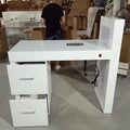 Modern European Design Style MDF Manicure Table With Led Light and Drawers Nail Spa Desk Nail Table