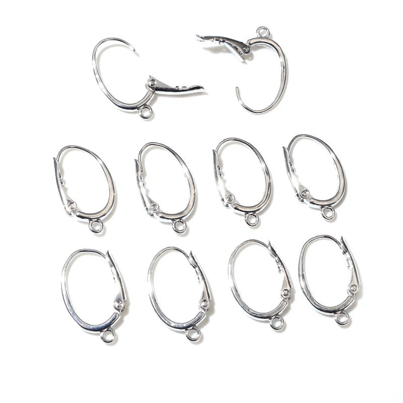 6pcs (3pairs) 19x12mm Rhodium Plated Ear Hooks Earring Wires DIY Jewelry Making Accessories Handmade Women Earrings Findings