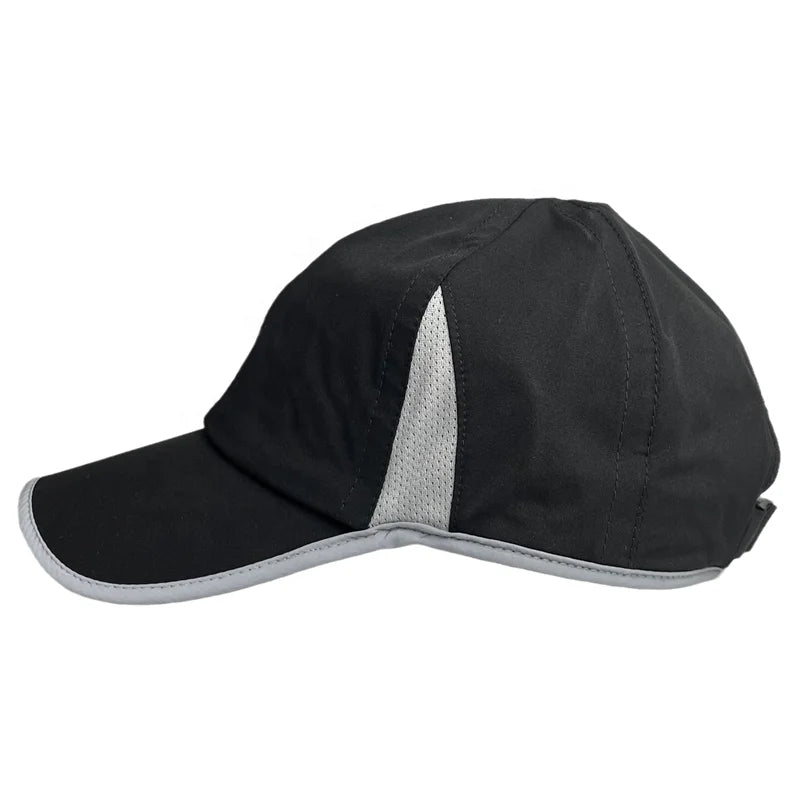 Quick Drying Sporty Golf Sports Cap Reflective Night Running Hiking Blank Summer Workout Gym Baseball Caps 100% Polyester Unisex