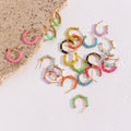 Hot Sale 18K Gold Plated Zircon Enamel Y2k Hoop Earrings Stainless Steel Custom Enamel Earrings for Women