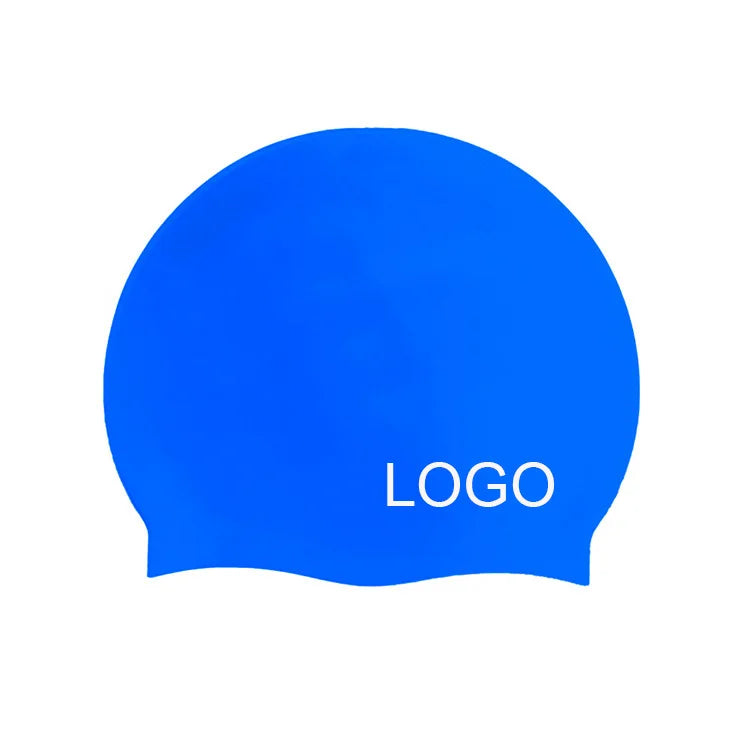 Customized Logo 3D Seamless Anti Slip Competition Swimming Hats 100% Silicone Swim Cap Adult Kids Bathing Cap
