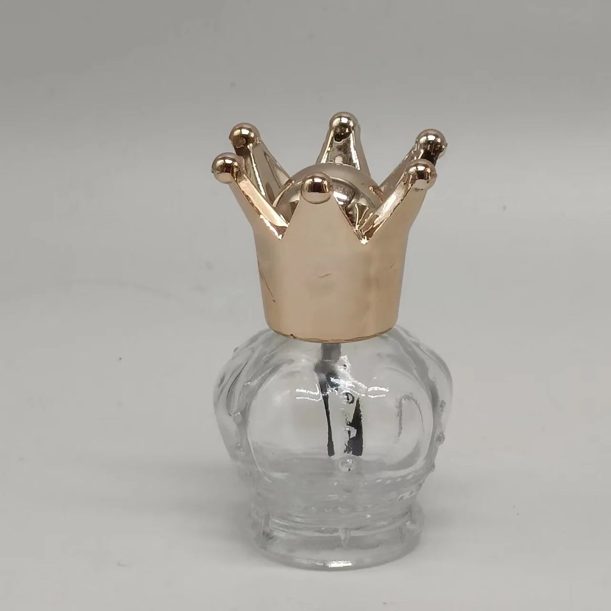 5ML 10ML Gold and Silver Crown Plastic Cap Convenient Travel Small Sub Package Glass Bottle